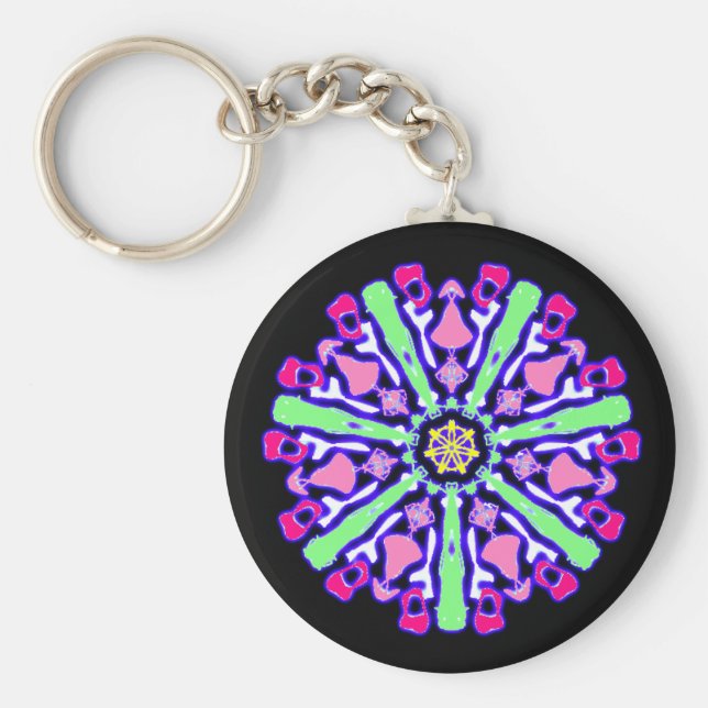 Porte-clés psychédélique coloré n°4 (Devant)