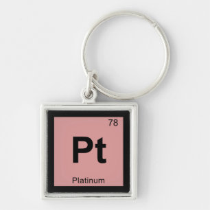 Porte-clés Pt - Symbole de tableau périodique de la chimie du