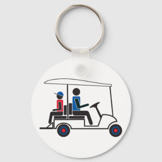 Porte-clés PTC rouge, blanc et bleu GA Family Golf Cart