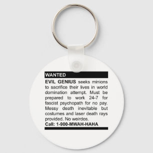 Porte-clés Publicité pour le génie du mal