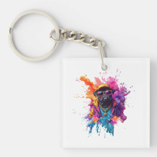 Porte-clés Pug Graffiti – Chien d'art urbain