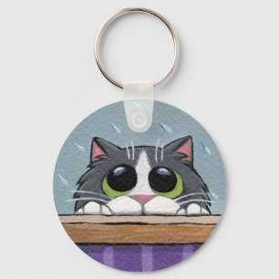 Porte-clés Puis-je entrer ? v.2 - Porte - clé de chat