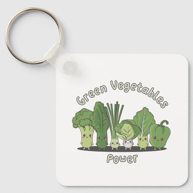 Porte-clés Puissance des légumes verts (Recto)
