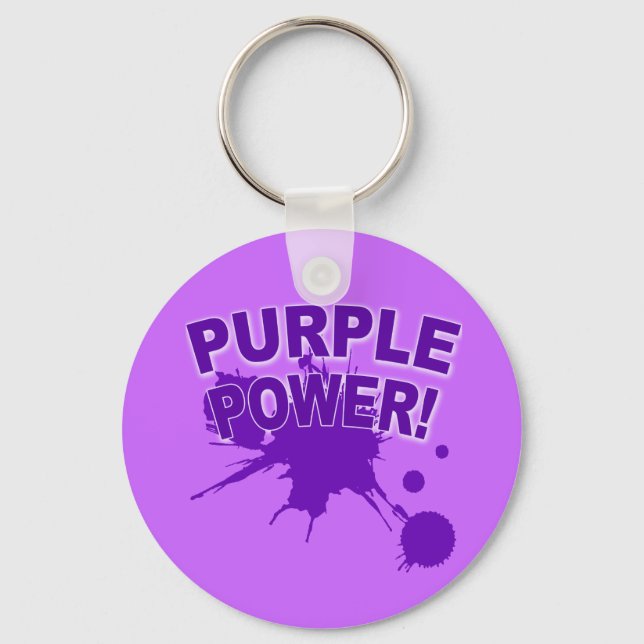 Porte-clés Puissance violette avec une grande plaque de peint (Recto)