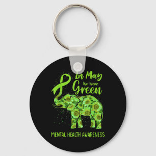 Porte-clés Puissions-nous porter un éléphant vert de sensibil