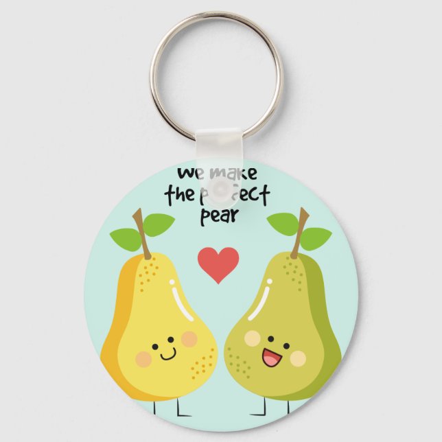Porte-clés Pun de fruit amusant nous faisons la poire parfait (Recto)