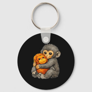 Porte-clés Punch singe drôle mignon bébé animal câlin peluche