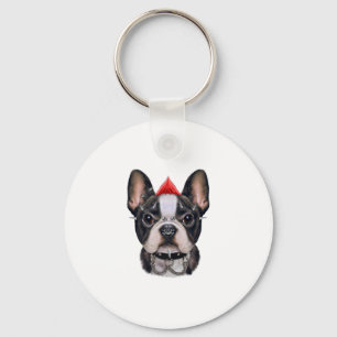 Porte-clés Punk Rock Style Français Bulldog Pour Amoureux des
