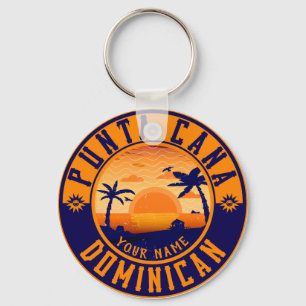 Porte-clés Punta Cana Dominican Palm Tree Beach Keych Vintage
