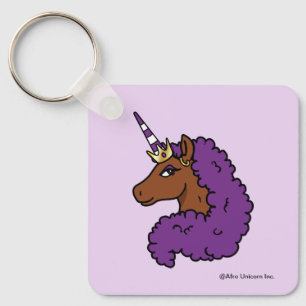Porte-clés Purple Afro Unicorn