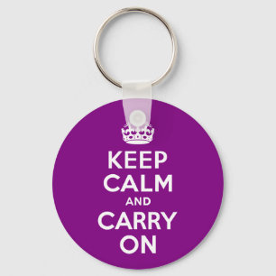 Porte-clés Purple Gardez le calme et continuer