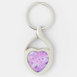 Porte-clés Purple Glow Heart Metal Keychain