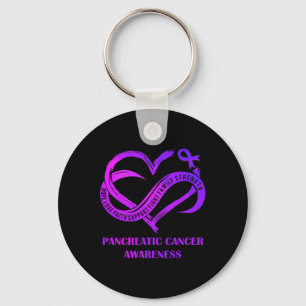Porte-clés Purple Heart Hope Amour Foi Pancréatique Cancer Aw