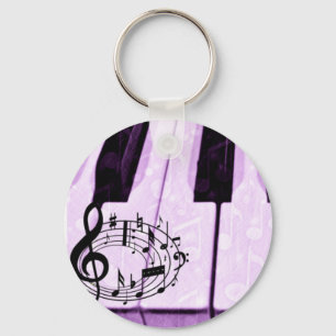 Porte-clés Purple Keys & Music Notes_