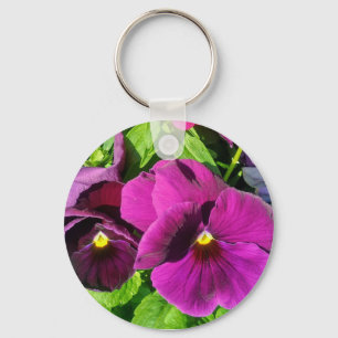 Porte-clés Purple Pansy Flower Photo
