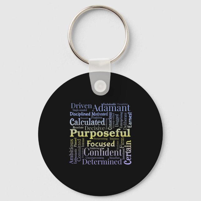 Porte-clés Purseful Word Cloud Art Achiever Motivation Insrat (Recto)