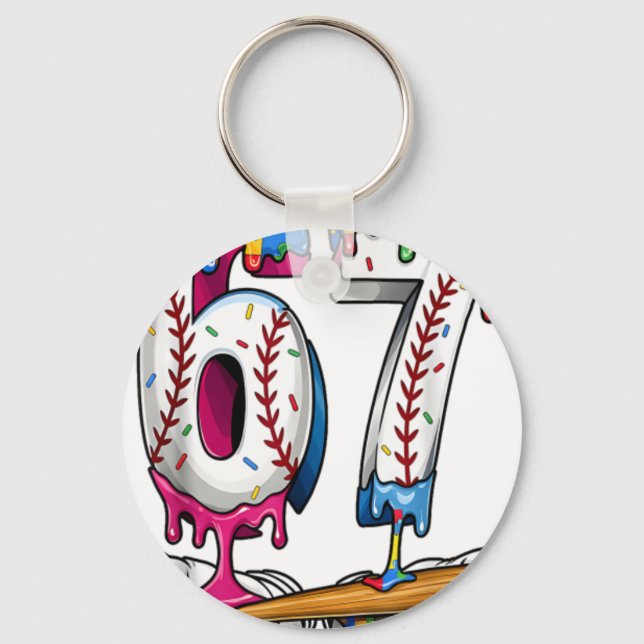 Porte-clés Puzzle Garçon Baseball Crème Glacée Dégoulinante B (Recto)