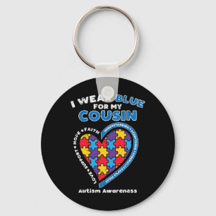 Porte-clés Puzzle Porter Bleu Pour Mon Cousin Sensibilisation