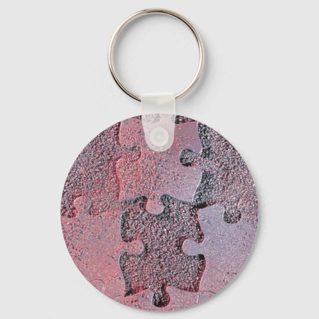 Porte-clés Puzzle rose pour le mois de Sensibilisation sur l' (Recto)