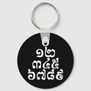 Porte-clés Pyramide des nombres cambodgiens - 0 12 345 6789 K