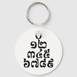 Porte-clés Pyramide des nombres cambodgiens - 0 12 345 6789 K