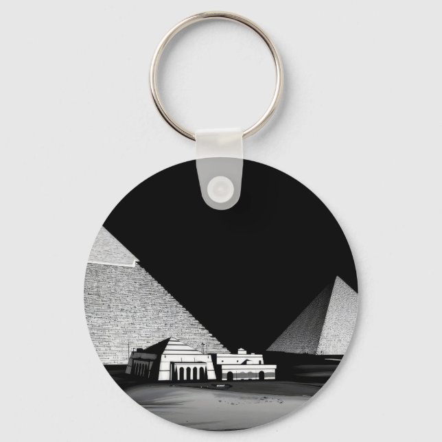 Porte-clés Pyramides noires et blanches (Recto)