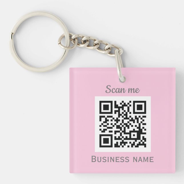Porte-clés QR Code Business Logo Professional Pink Girl (Devant)