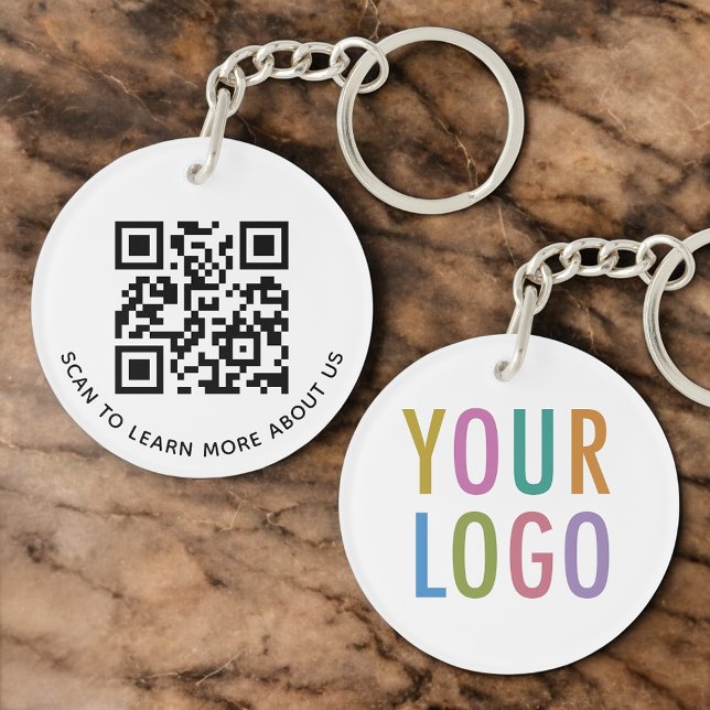 Porte-clés QR Code en acrylique pour logo d'entrep (MISOOK Round Acrylic QR Code Keychain with Logo)