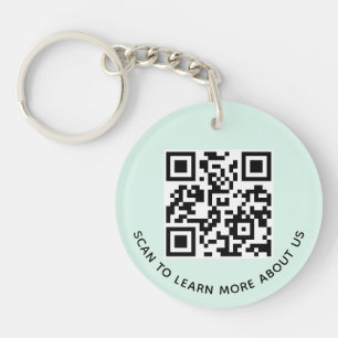 Porte-clés QR Code en acrylique vert menthe avec l