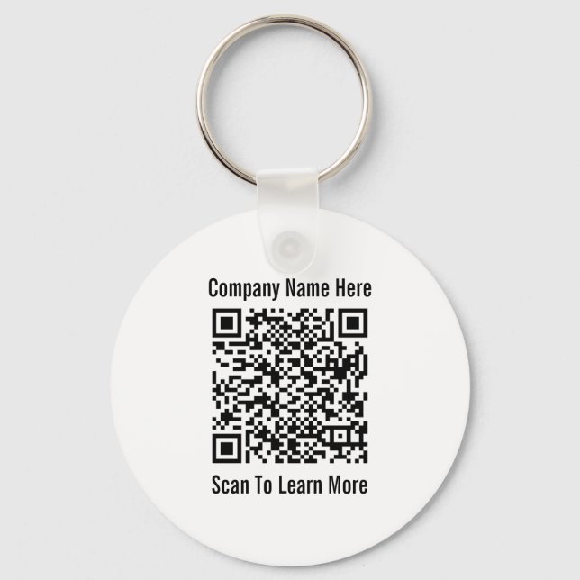 Porte-clés QR Code noir et blanc Modèle d'entreprise à deux c (Recto)