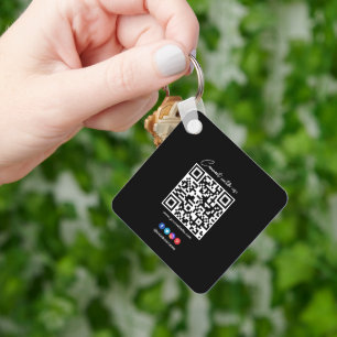 Porte-clés QR Code Professionnel Professionnel Noir Blanc Cer