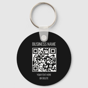 Porte-clés QR Code Professionnel Professionnel Noir Cercle Bl