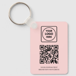 Porte-clés QR code rose   Conception de logo d'entreprise pro