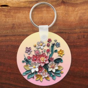 Porte-clés Qualité du papier floral   Personnalisé