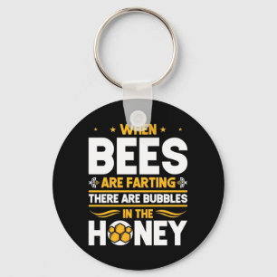 Porte-clés Quand les abeilles sont en train de pailler