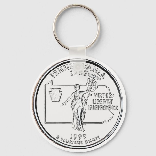 Porte-clés Quarter d'État de Pennsylvanie (Recto)