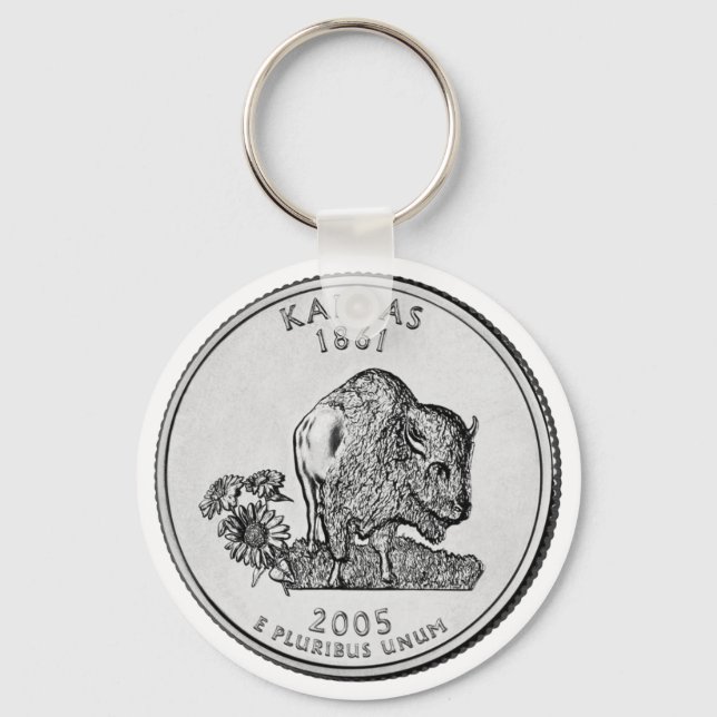 Porte-clés Quarter d'État du Kansas (Recto)