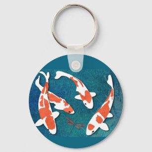 Porte-clés Quartet of Orange & White Kohaku Koi