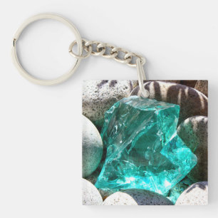 Porte-clés Quartz cristal pierre nature roche minéral turquoi