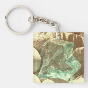 Porte-clés quartz vert pierre nature roche cristal minéral