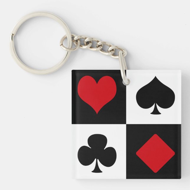 Porte-clés Quatre combinaisons de cartes (Devant)
