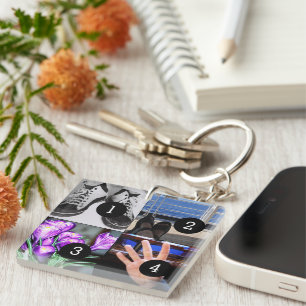Porte-clés Quatre de vos photos font votre propre Keepsaké