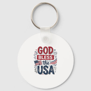 Porte-clés Que Dieu bénisse le maillot de foi patriotique vin