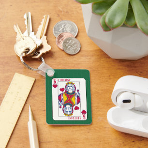 Porte-clés Queen of Hearts Nom personnalisé Carte de jeu