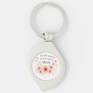 Porte-clés Queen of My Heart Mom" Floral