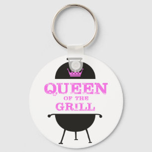 Porte-clés Queen Of The Grill, Couronne Rose