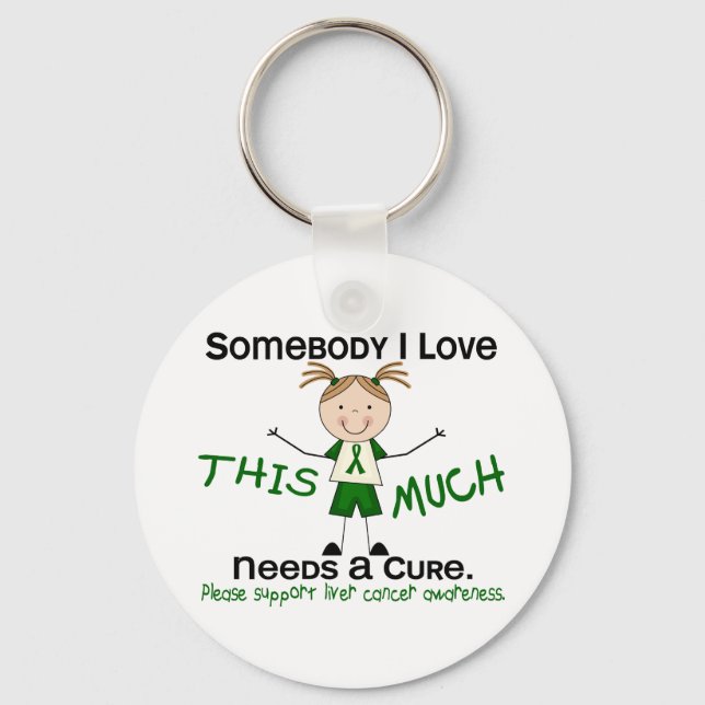 Porte-clés Quelqu'un que j'aime - Cancer du Foie (Fille) (Recto)