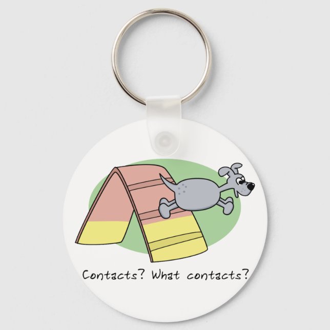Porte-clés Quels contacts ? Porte - clé de l'agilité du chien (Recto)