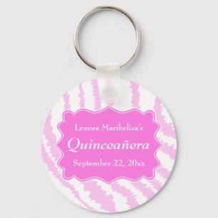 Porte-clés Quinceanera rose Zebra Motif d'impression