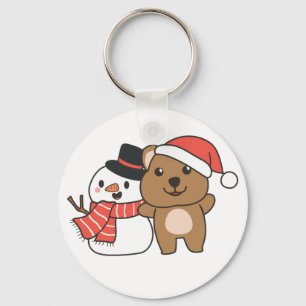 Porte-clés Quokka Avec Snowman En Hiver À Noël Keychai
